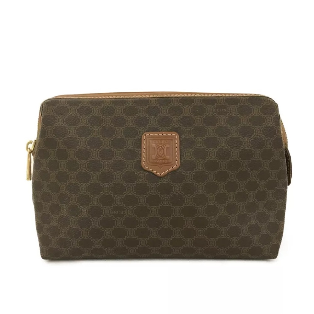 Celine Brown and Tan Cosmetic Bag